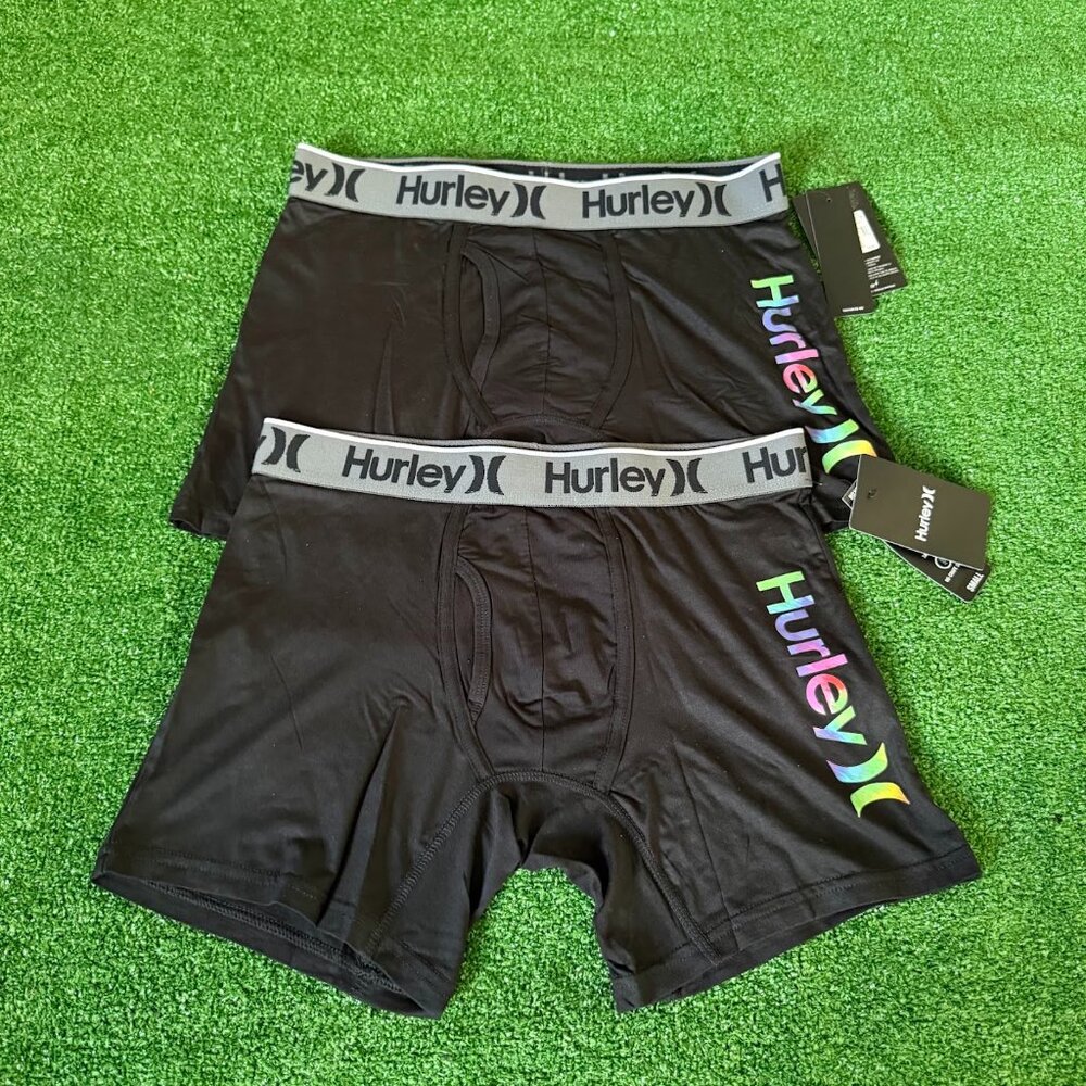 Hurley One & Only Black Microfiber Soft 2-Pcs Underwear Boxer Brief Size S NEW